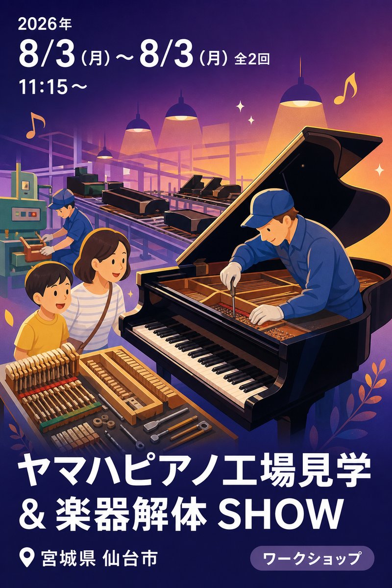 ヤマハピアノ工場見学＆楽器解体 SHOW