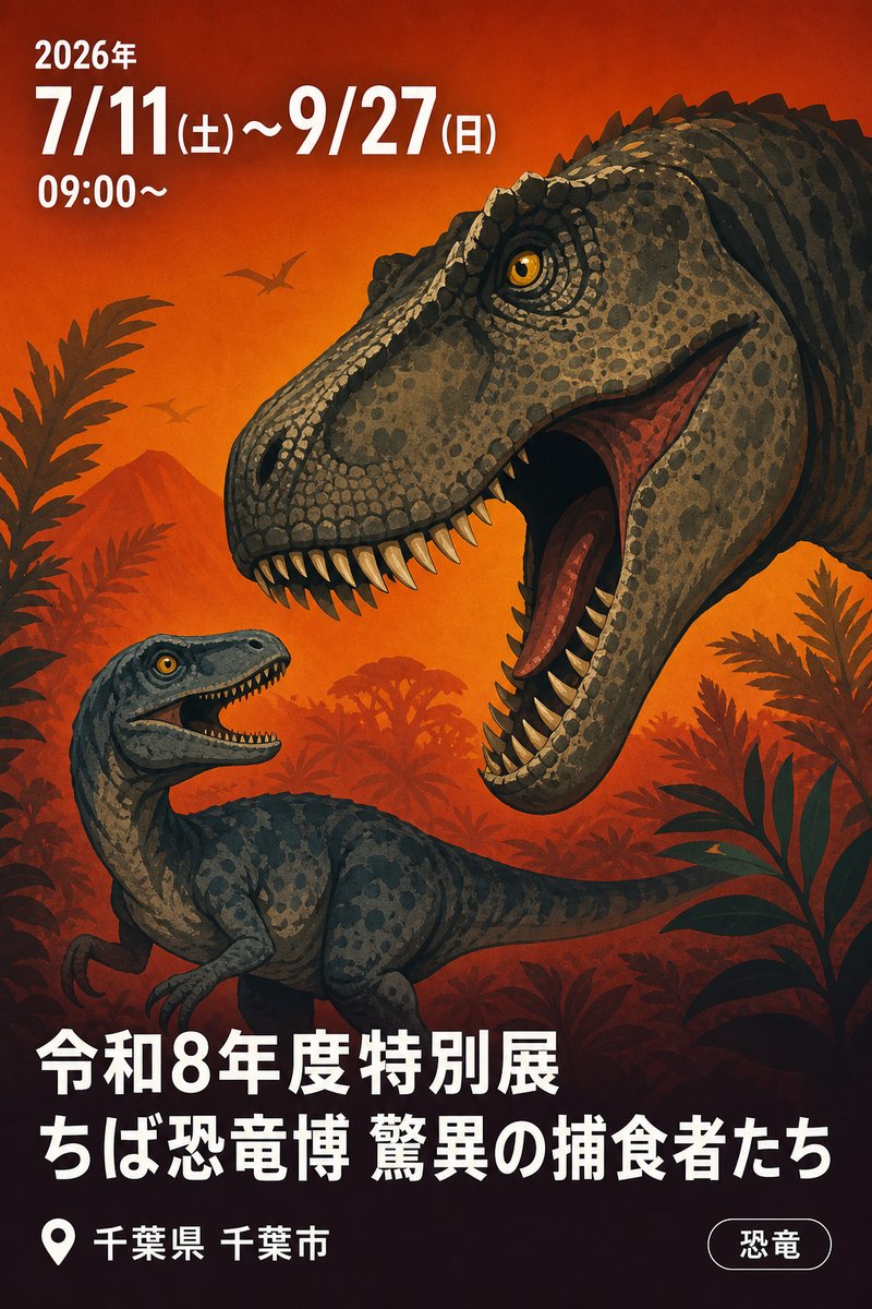 令和8年度特別展 ちば恐竜博 驚異の捕食者たち