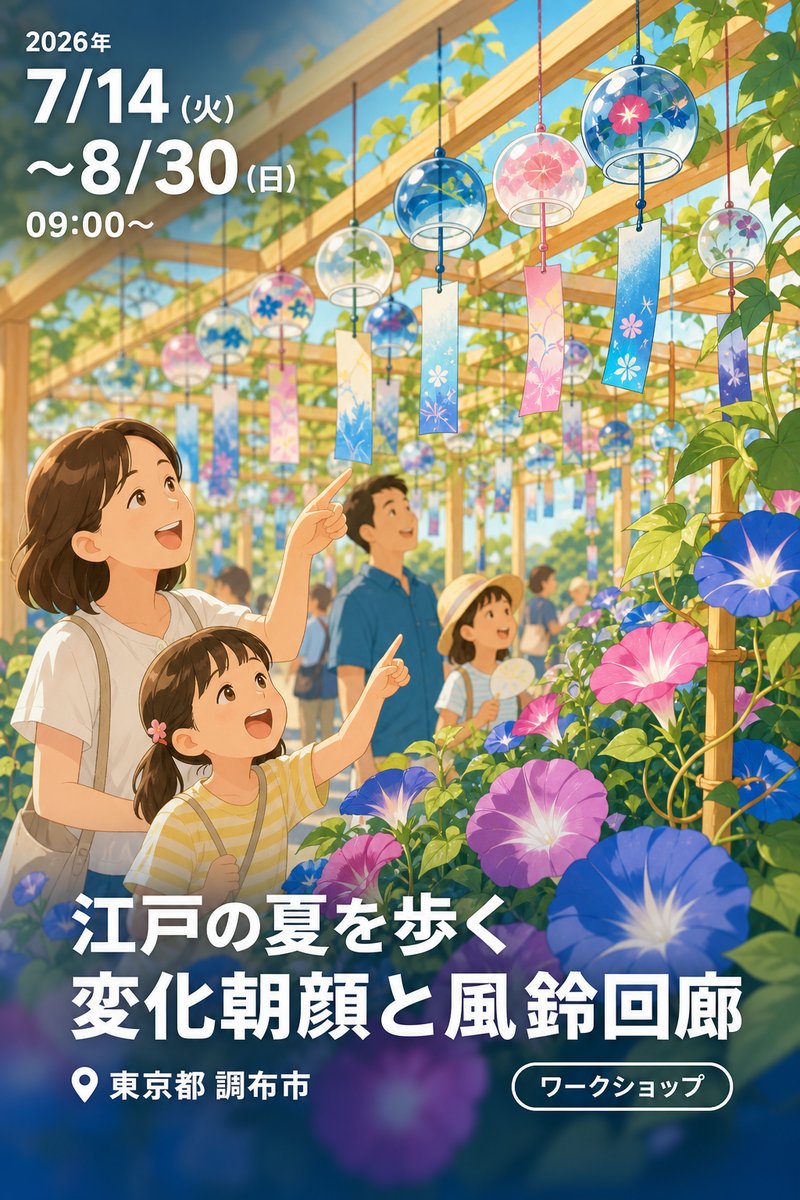 江戸の夏を歩く 変化朝顔と風鈴回廊