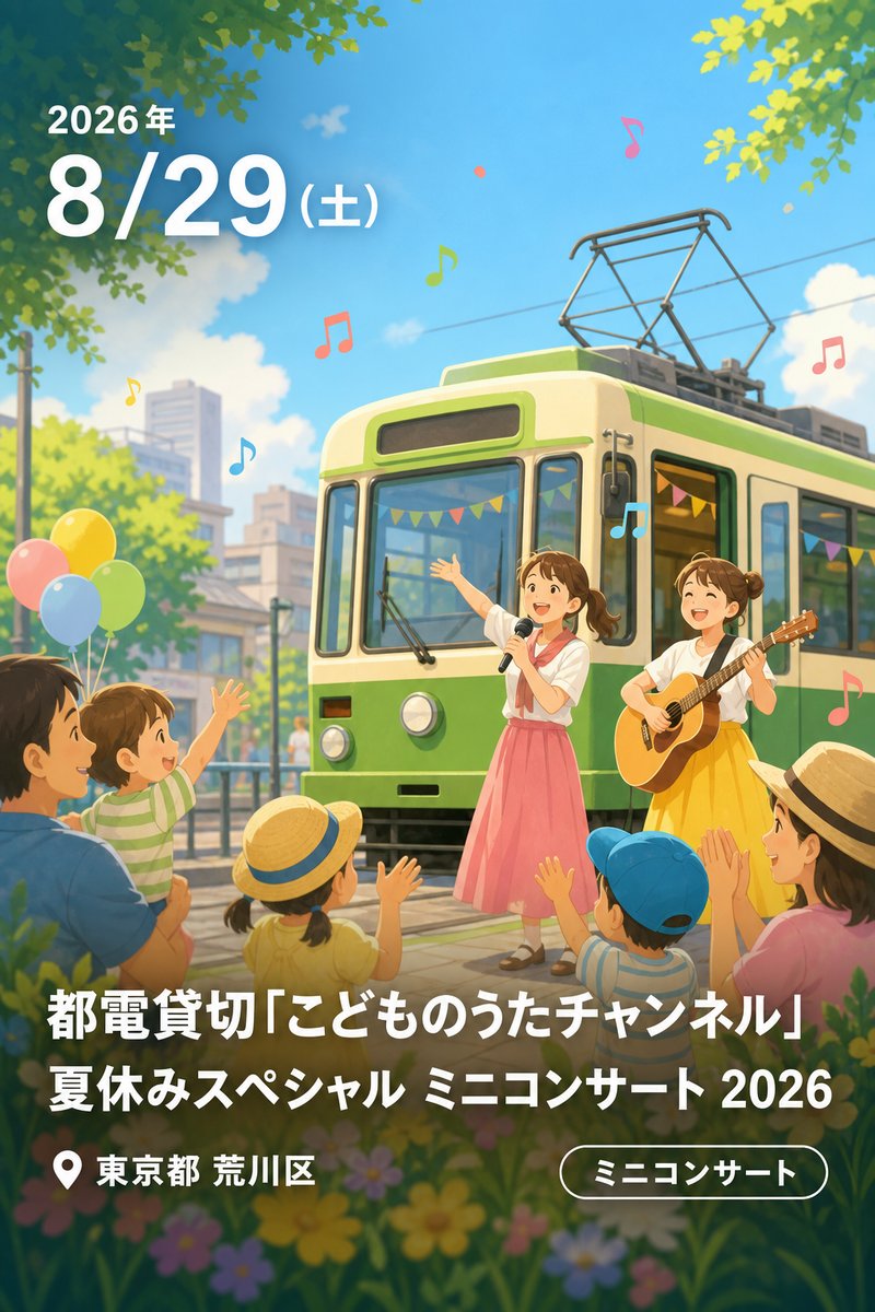 都電貸切「こどものうたチャンネル」夏休みスペシャル ミニコンサート 2026