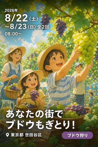 あなたの街でブドウもぎとり！
