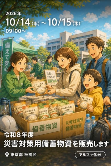 令和8年度 災害対策用備蓄物資を販売します