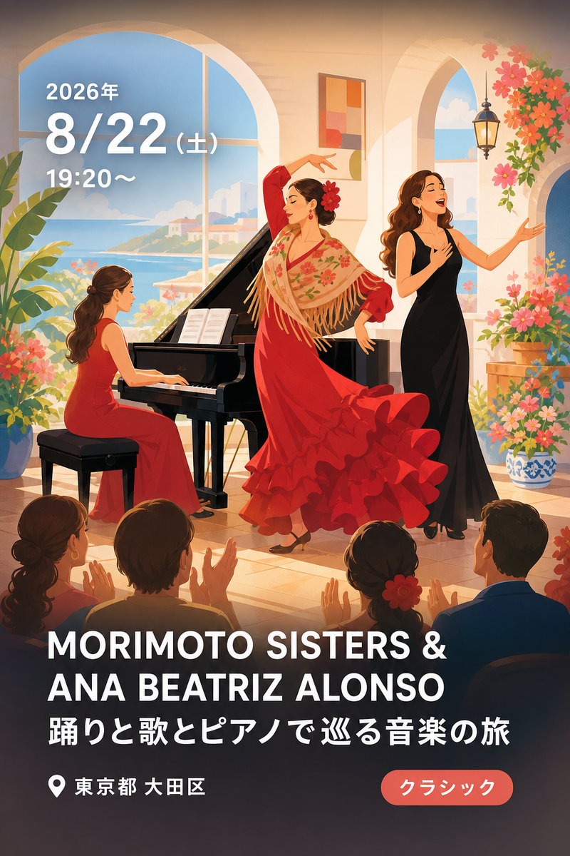 MORIMOTO SISTERS & ANA BEATRIZ ALONSO 「踊りと歌とピアノで巡る音楽の旅」 — スペインから日本へ、そして世界へ —