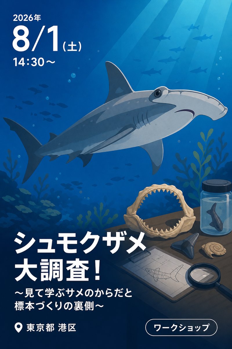 「シュモクザメ大調査！」〜見て学ぶサメのからだと標本づくりの裏側〜