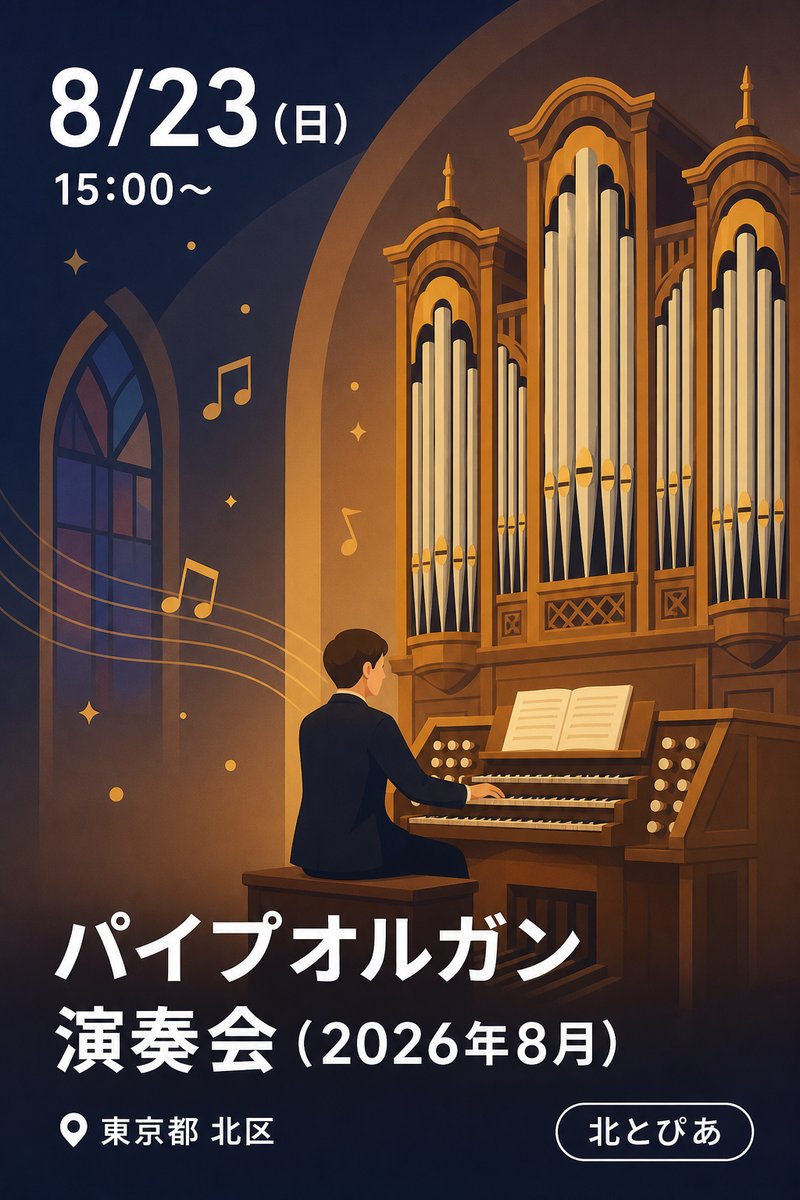 パイプオルガン演奏会（2026年8月）