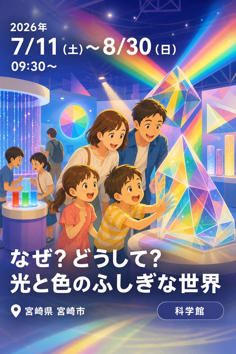 夏の特別企画展 なぜ？どうして？ 光と色のふしぎな世界