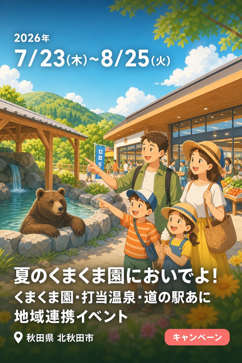 夏のくまくま園においでよ！ くまくま園・打当温泉・道の駅あに 地域連携イベント