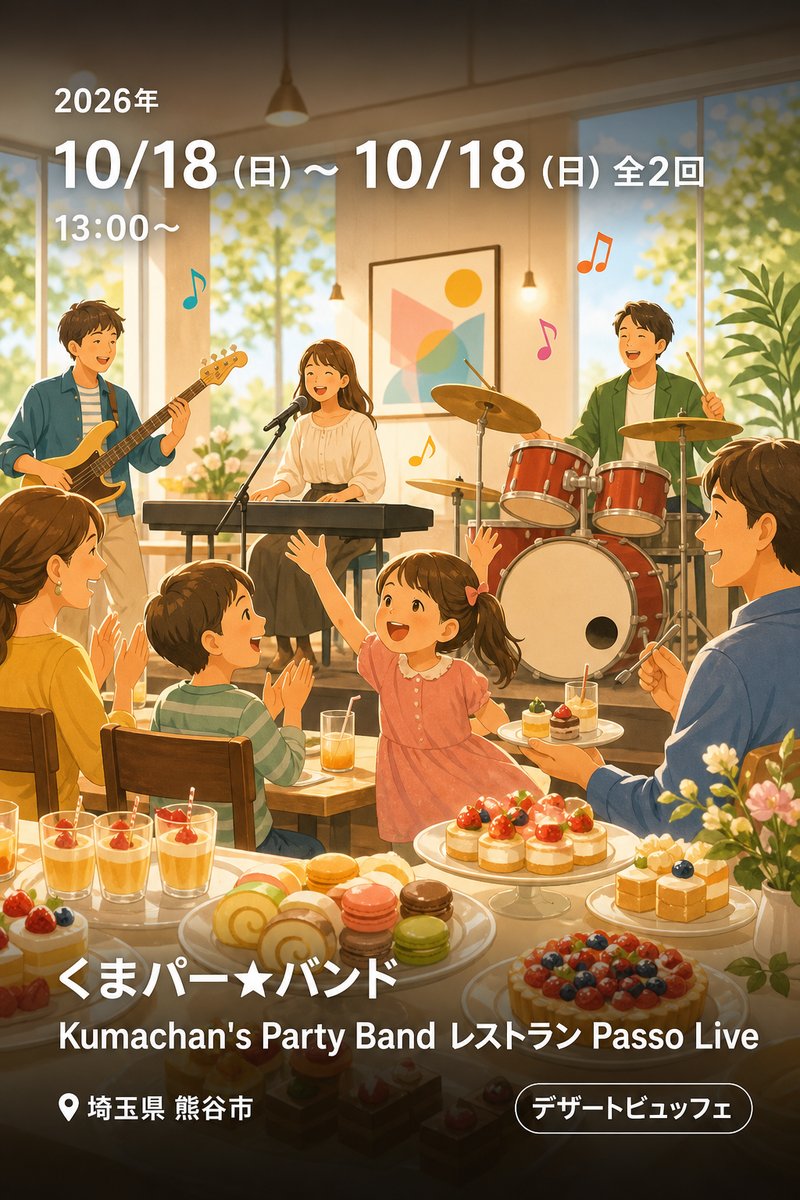 くまパー★バンド Kumachan's Party Band レストラン Passo Live