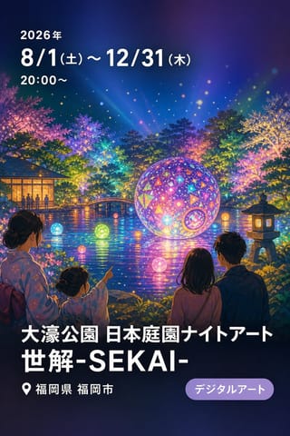 大濠公園 日本庭園ナイトアート 世解-SEKAI-