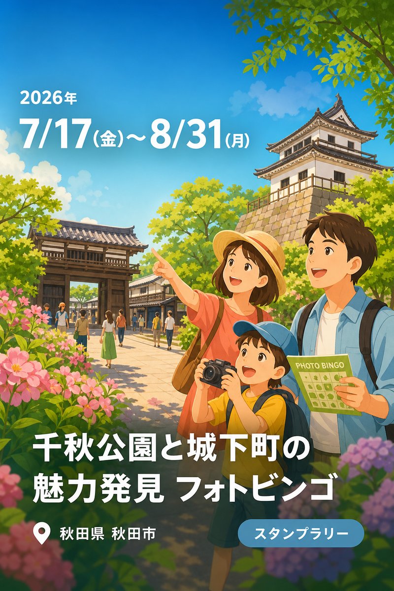 千秋公園と城下町の魅力発見 フォトビンゴ
