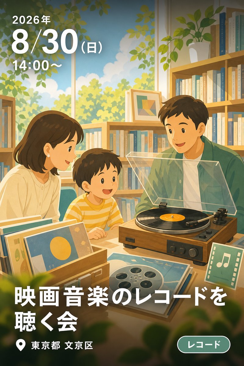 小石川図書館のレコード室にある、映画音楽のレコードを聴く会