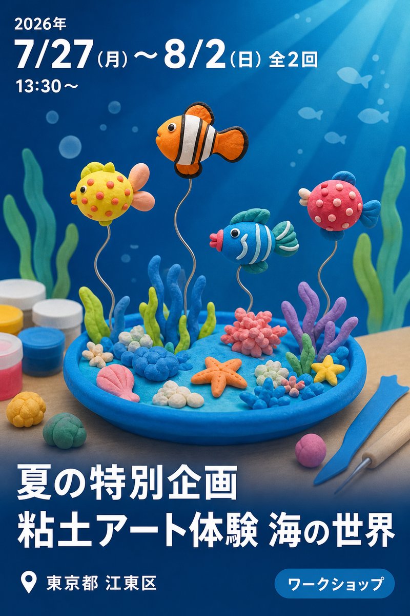 夏の特別企画 粘土アート体験 海の世界