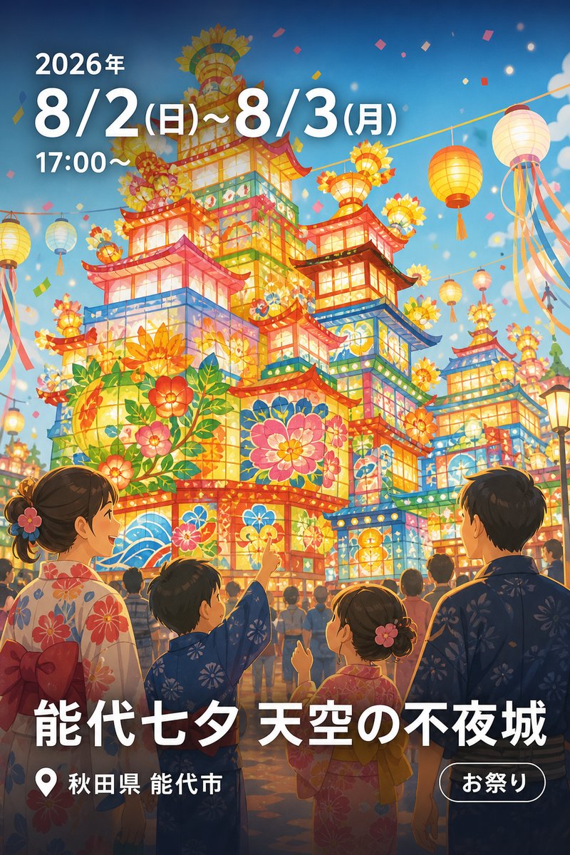 能代七夕 天空の不夜城