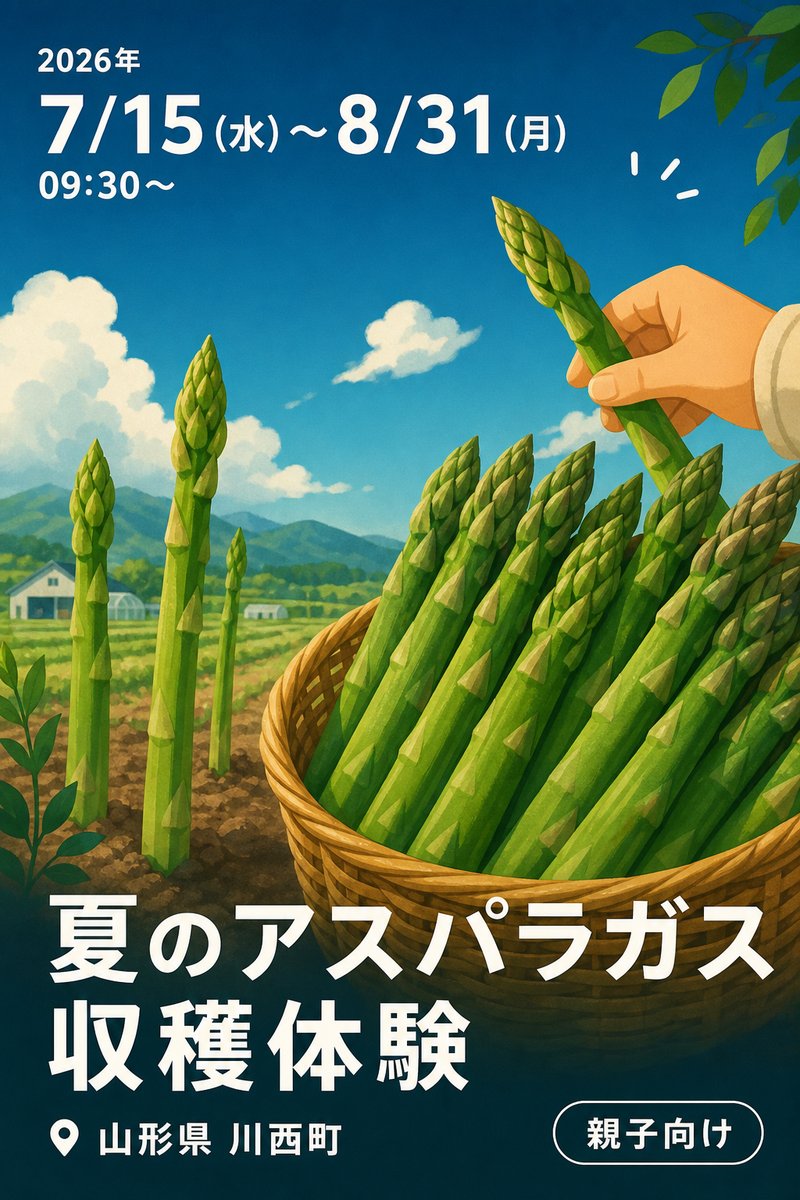 夏のアスパラガス収穫体験