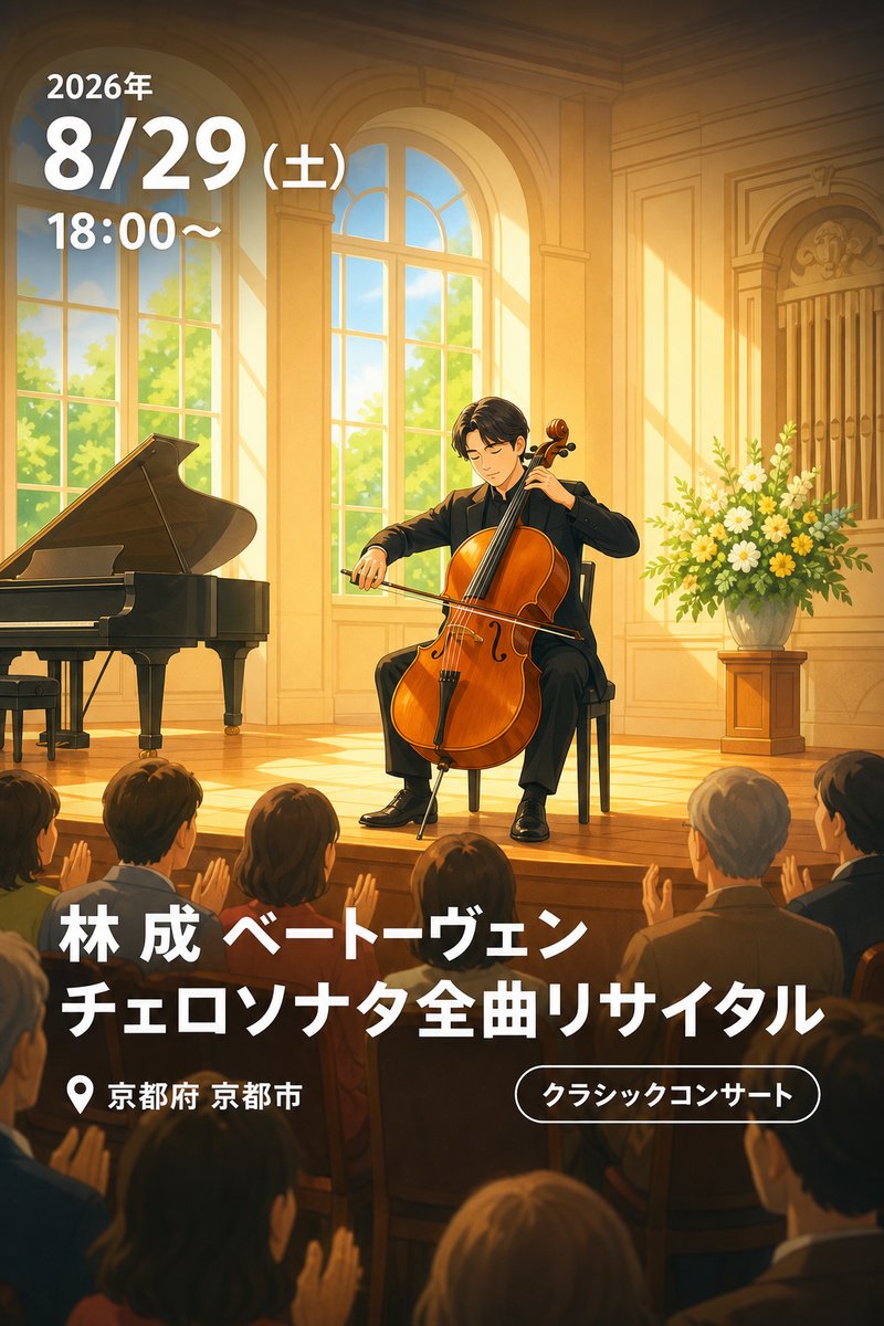 林 成 ベートーヴェンチェロソナタ全曲リサイタル