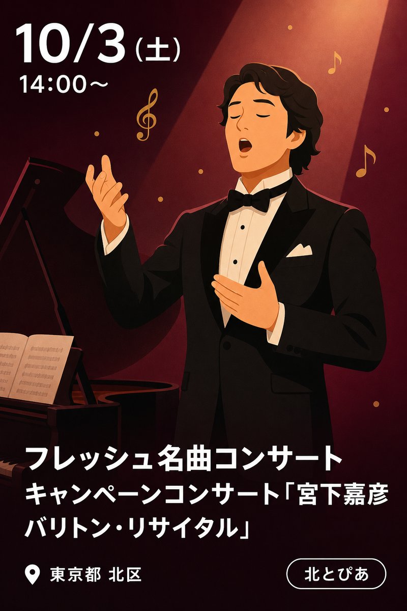 フレッシュ名曲コンサートキャンペーンコンサート「宮下嘉彦バリトン・リサイタル」