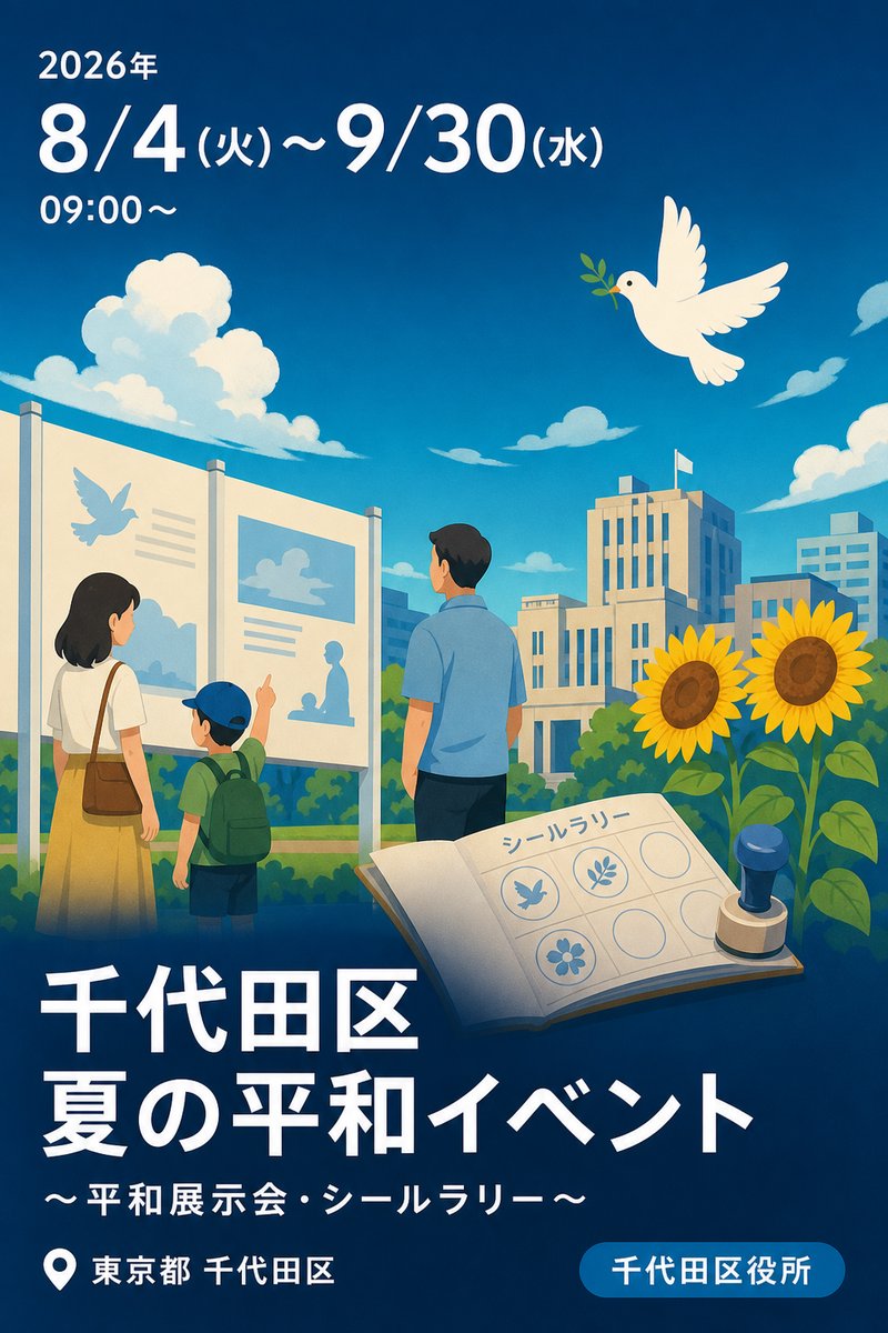 千代田区 夏の平和イベント 〜平和展示会・シールラリー〜