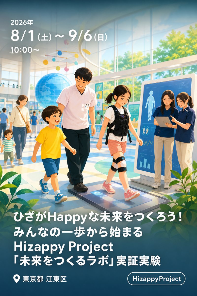 ひざがHappyな未来をつくろう！ みんなの一歩から始まるHizappy Project 「未来をつくるラボ」実証実験