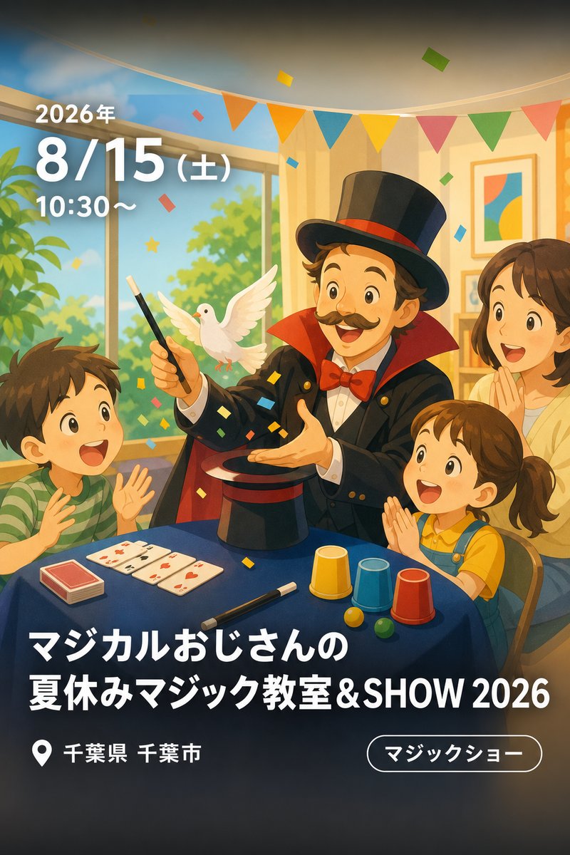マジカルおじさんの夏休みマジック教室＆SHOW 2026