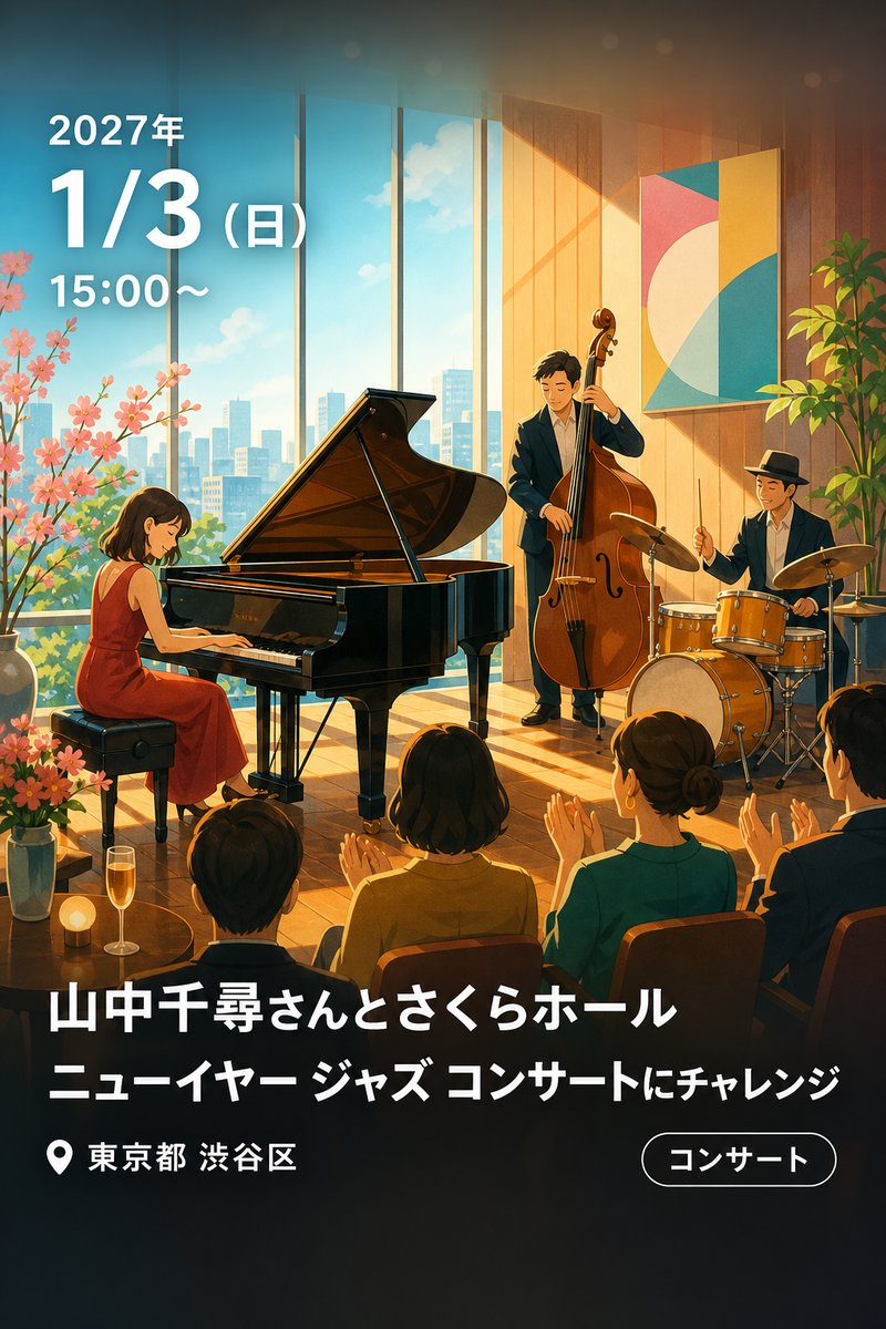 山中千尋さんとさくらホール ニューイヤー ジャズ コンサートにチャレンジ