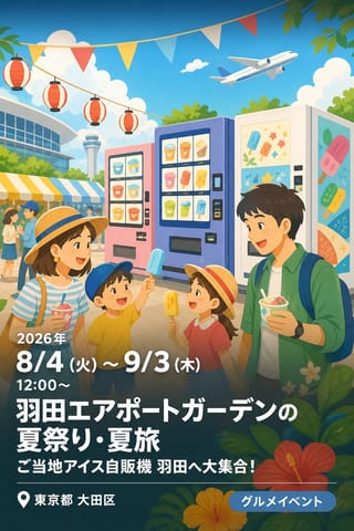 羽田エアポートガーデンの夏祭り・夏旅 ご当地アイス自販機 羽田へ大集合！