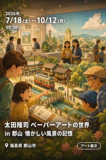 太田隆司 ペーパーアートの世界 in 郡山 懐かしい風景の記憶