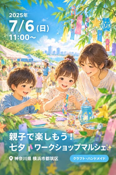 親子で楽しもう！七夕🎋ワークショップマルシェ✨️