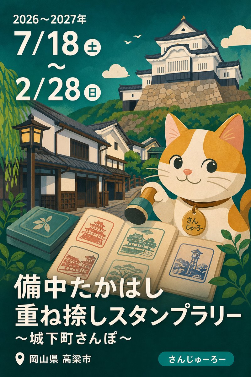備中たかはし 重ね捺しスタンプラリー 〜城下町さんぽ〜