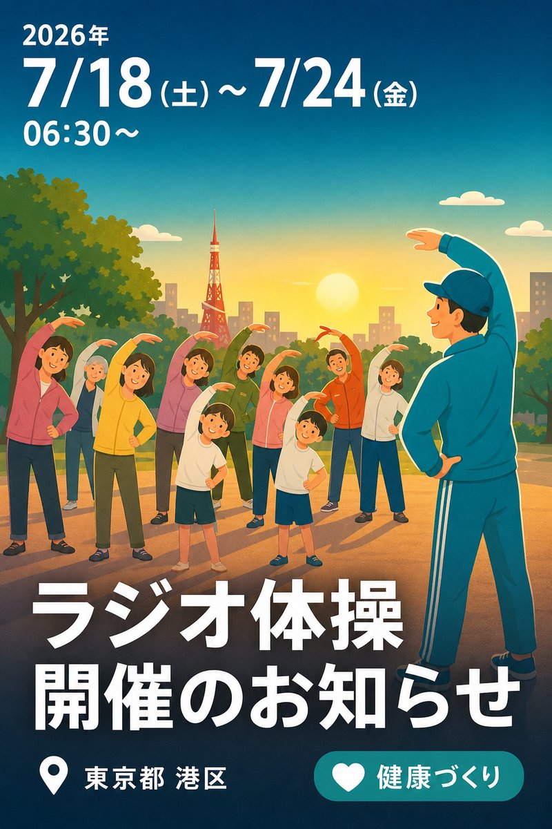 ラジオ体操開催のお知らせ