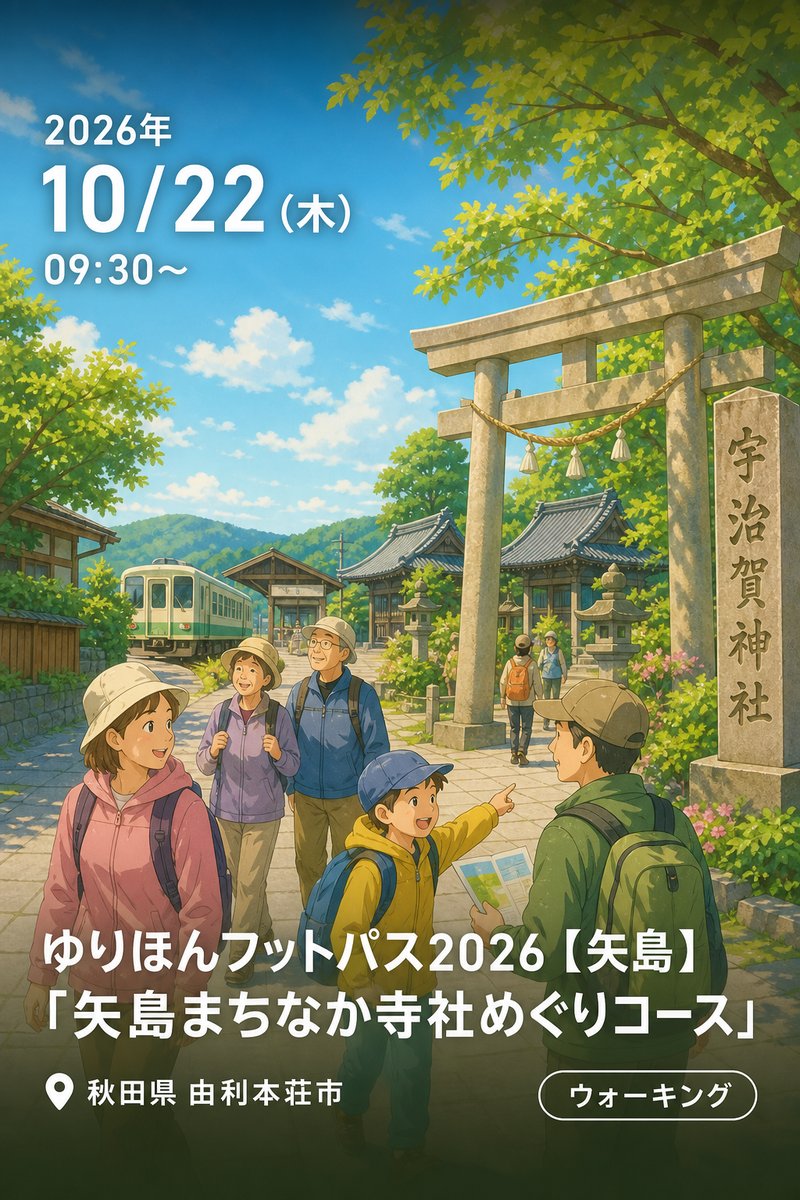 ゆりほんフットパス2026【矢島】「矢島まちなか寺社めぐりコース」
