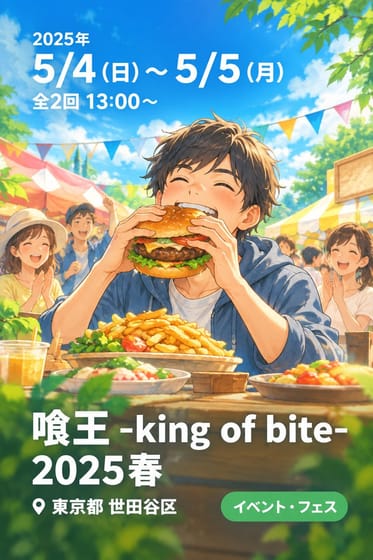 【5/4：B席】喰王 -king of bite- 2025春 〜大食い × フードロス削減、新たな挑戦！〜