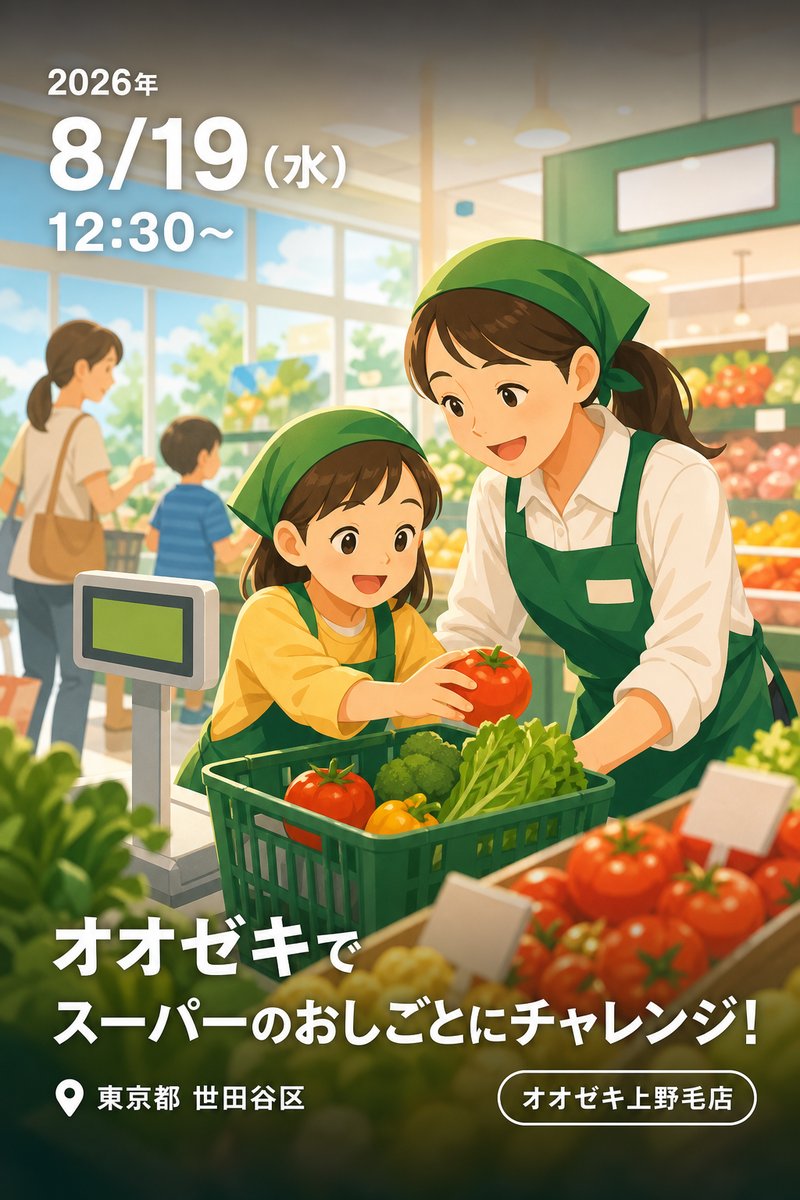 オオゼキでスーパーのおしごとにチャレンジ！