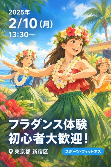 フラダンス体験 初心者大歓迎！