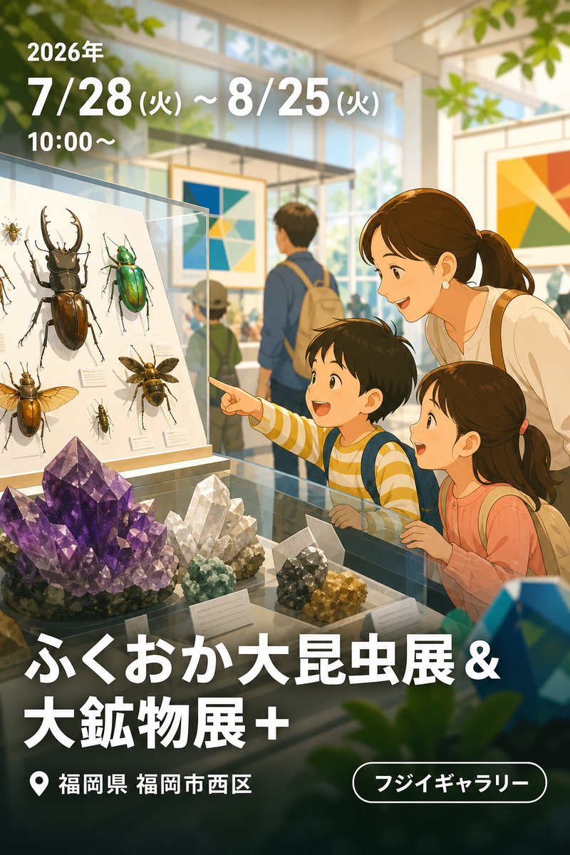 【ミニ展示】ふくおか大昆虫展＆大鉱物展＋