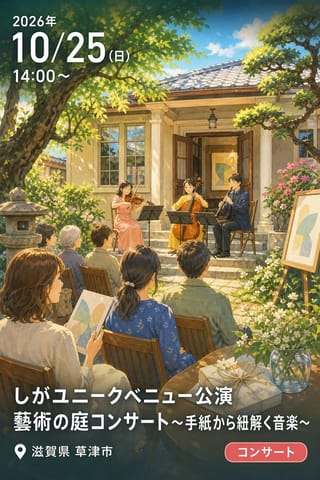 しがユニークベニュー公演 藝術の庭コンサート〜手紙から紐解く音楽〜