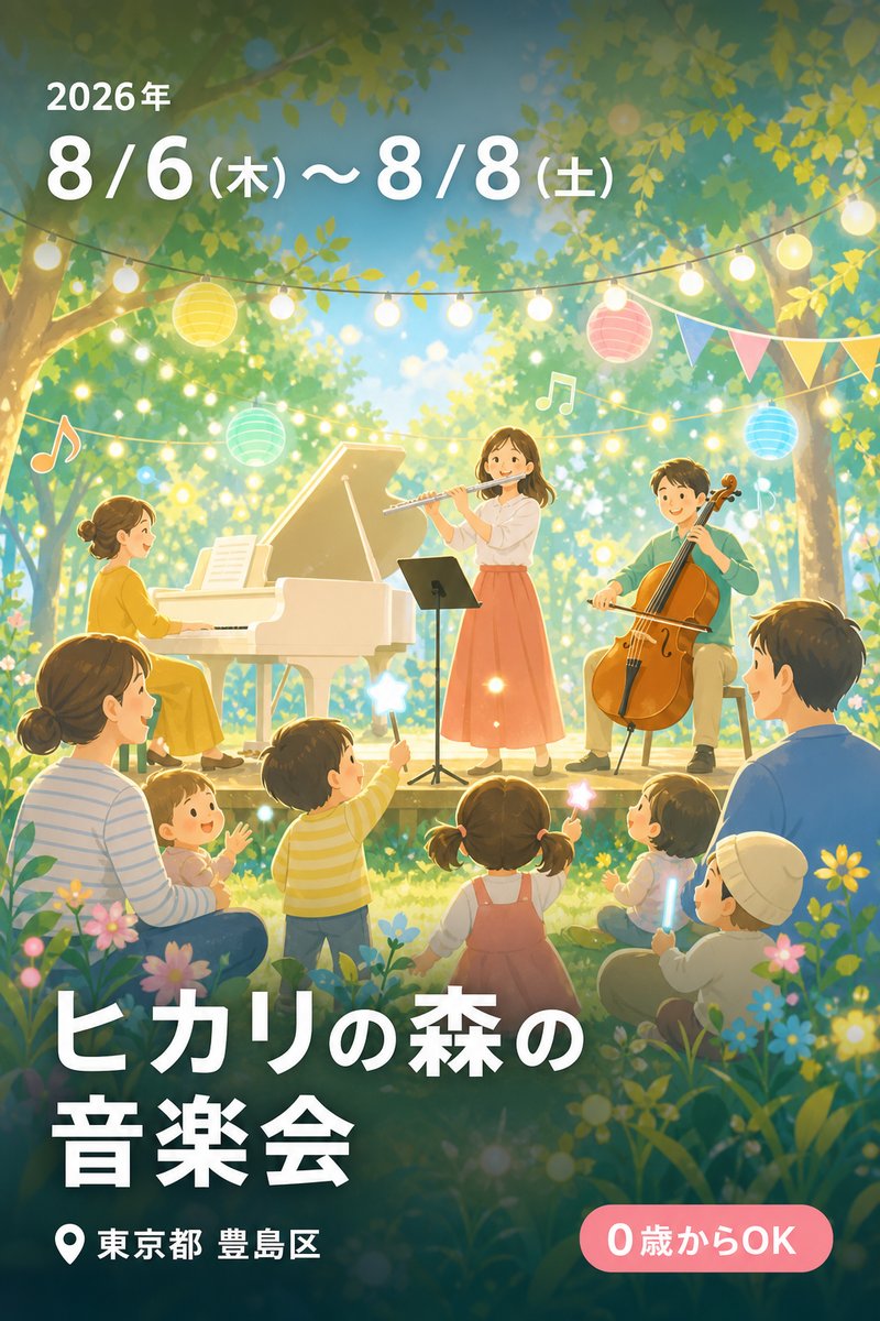 音と光で一緒につくる！ ヒカリの森の音楽会