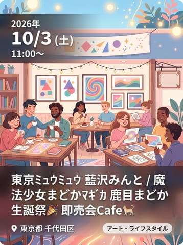 東京ﾐｭｳﾐｭｳ 藍沢みんと / 魔法少女まどかﾏｷﾞｶ 鹿目まどか 生誕祭🎉 即売会Cafe🐈