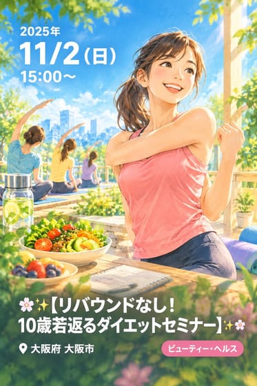 🌸✨【リバウンドなし！10歳若返るダイエットセミナー】✨🌸