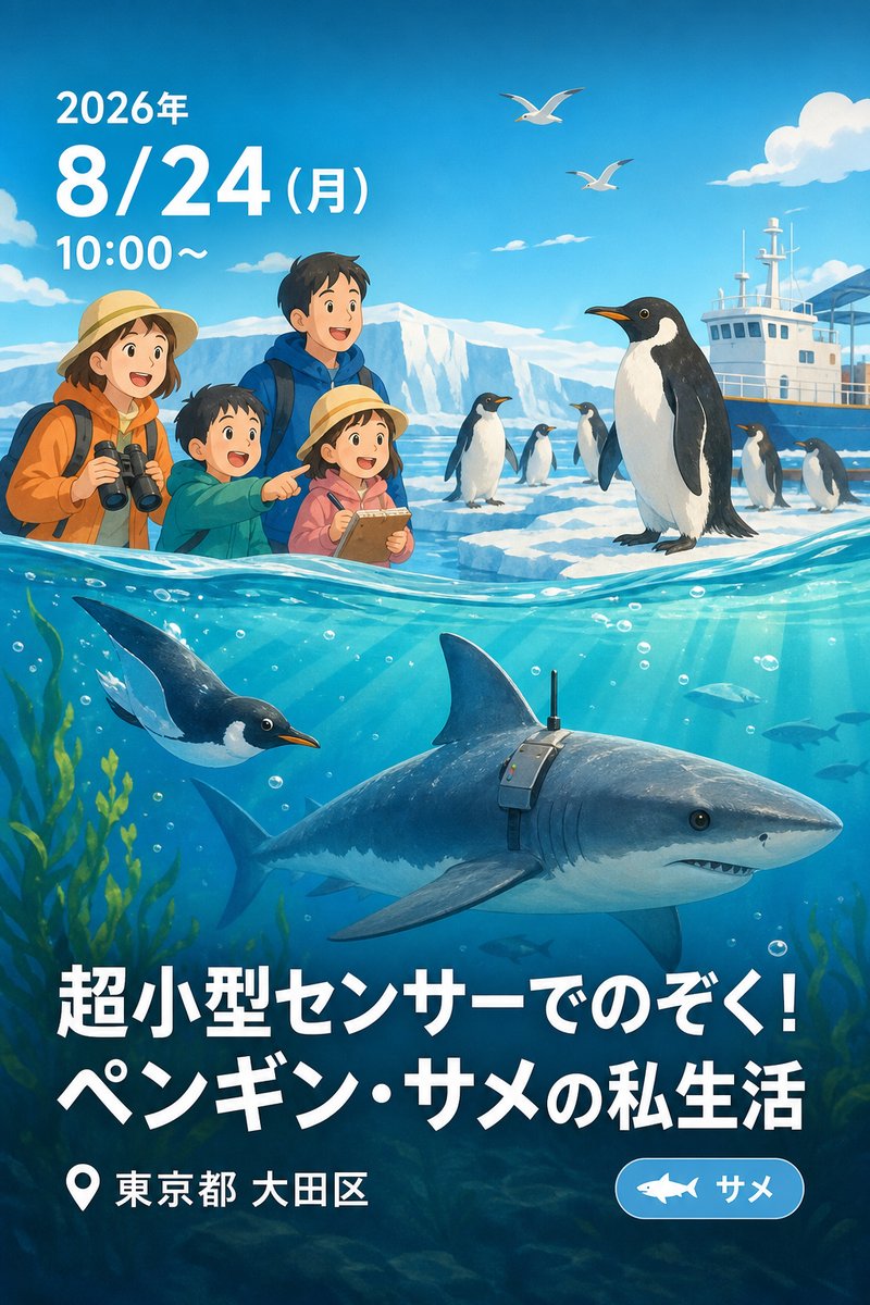 講演会 超小型センサーでのぞく！ペンギン・サメの私生活
