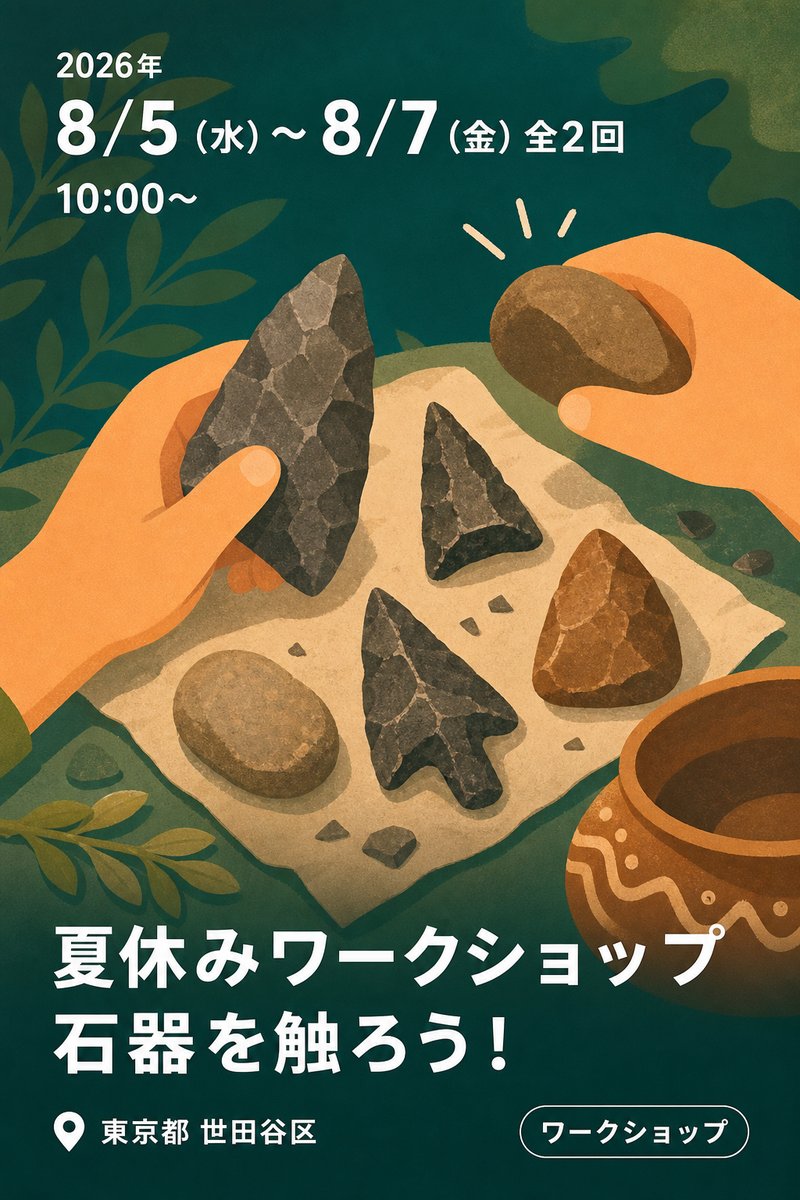 夏休みワークショップ 石器を触ろう！