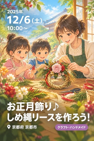 お正月飾り♪ しめ縄リースを作ろう！
