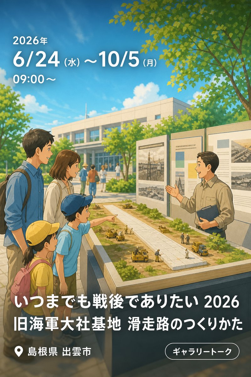 ギャラリー展 いつまでも戦後でありたい 2026 旧海軍大社基地 滑走路のつくりかた