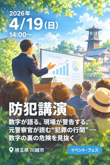 「防犯講演」数字が語る。現場が警告する。元警察官が読む“犯罪の行間”─数字の裏の危険を見抜く