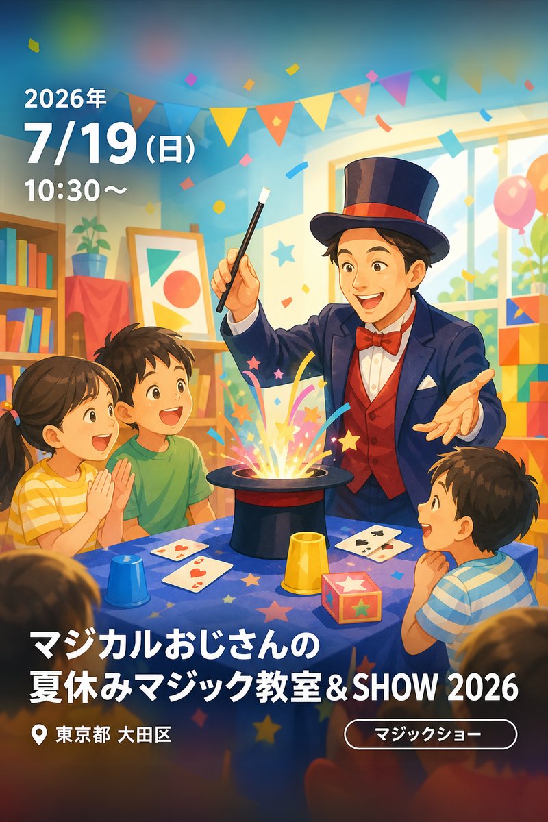 マジカルおじさんの夏休みマジック教室＆SHOW 2026