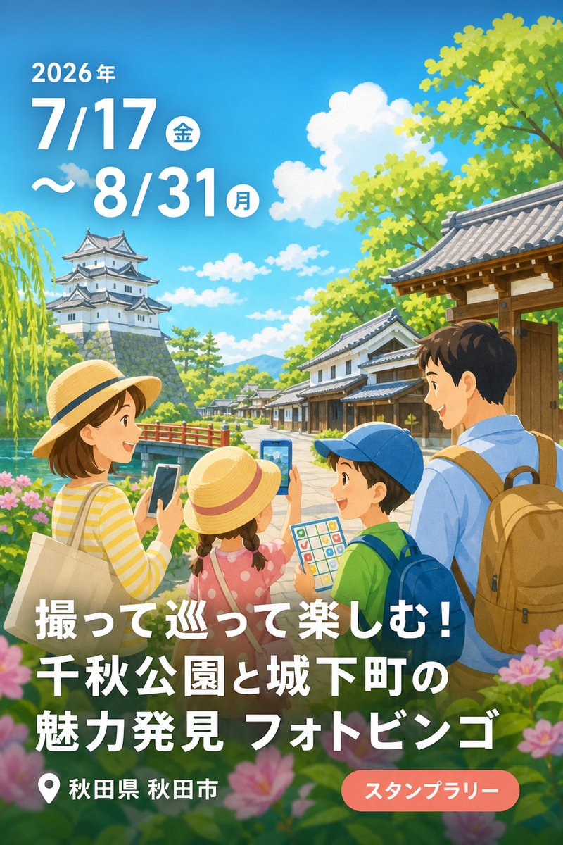 撮って巡って楽しむ！千秋公園と城下町の魅力発見 フォトビンゴ