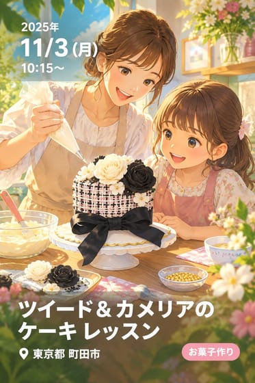 、11/30ꕤ︎︎ツイード＆カメリアのケーキ レッスン