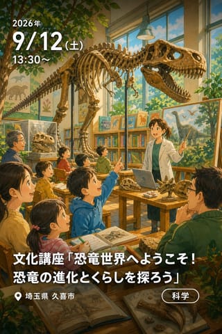 文化講座「恐竜世界へようこそ！恐竜の進化とくらしを探ろう」