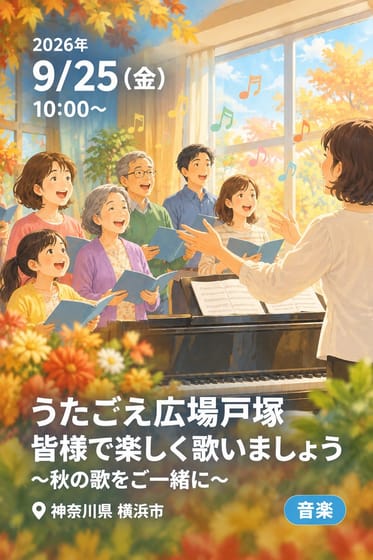 うたごえ広場戸塚 皆様で楽しく歌いましょう 〜秋の歌をご一緒に〜