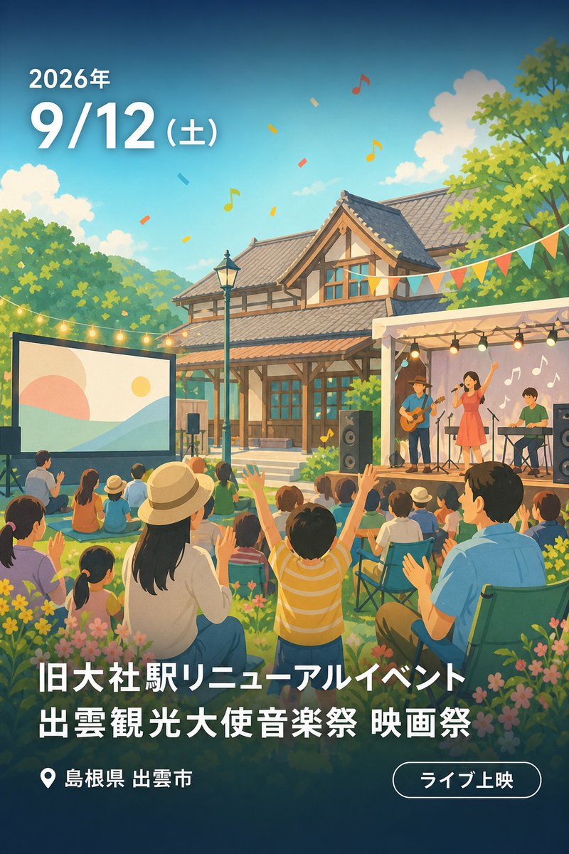 旧大社駅リニューアルイベント 出雲観光大使音楽祭 映画祭