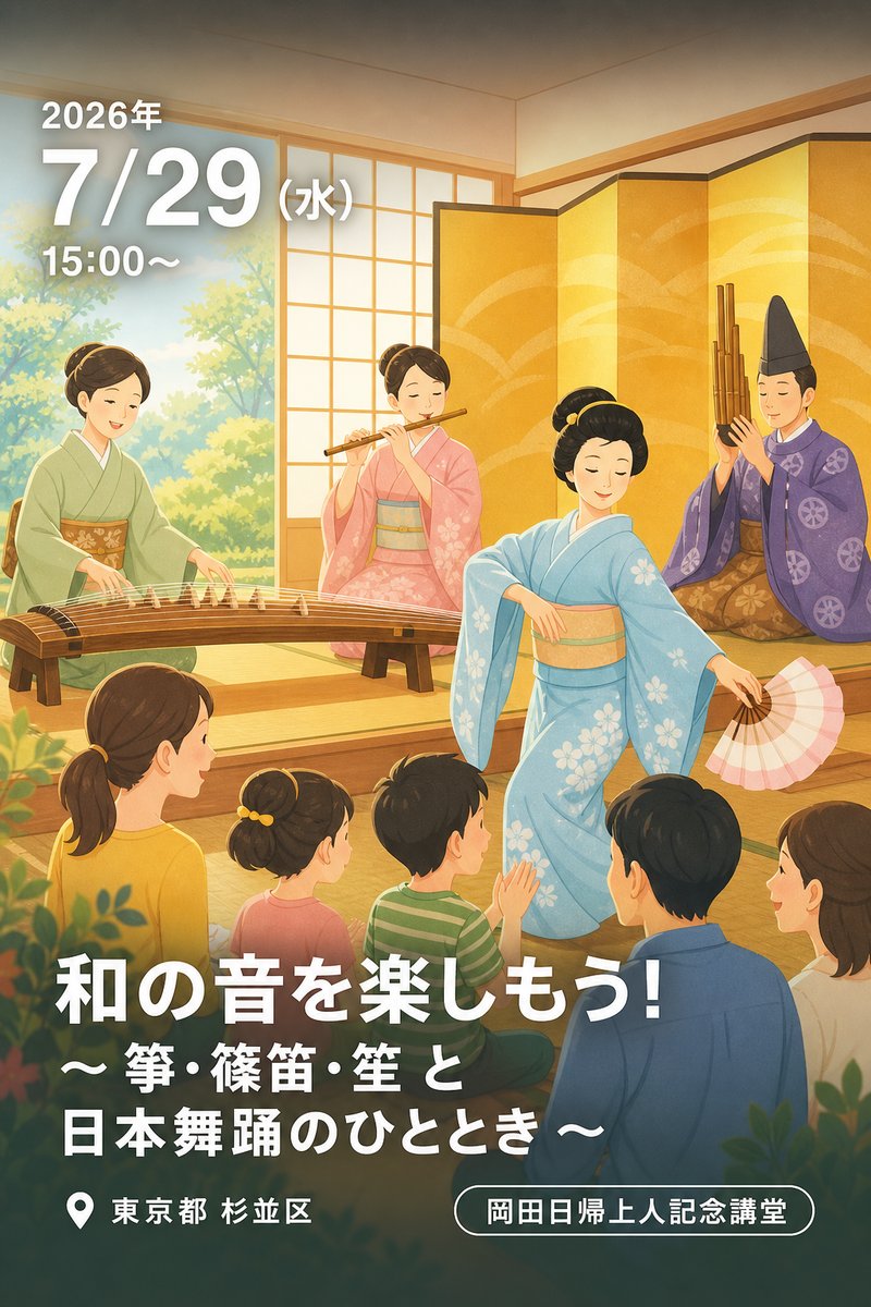和の音を楽しもう！ 〜 箏・篠笛・笙 と日本舞踊のひととき 〜